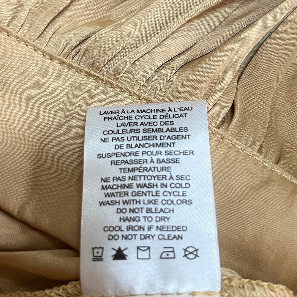 NWOT Joie gold pleated maxi skirt size Xsmall - Picture 6 of 6